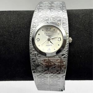 Silver Figaro Cuff Watch